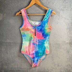 iHeartRaves Bodysuit Womens Medium Tie Dye Rave Festival Y2k Indie Fairy Grunge